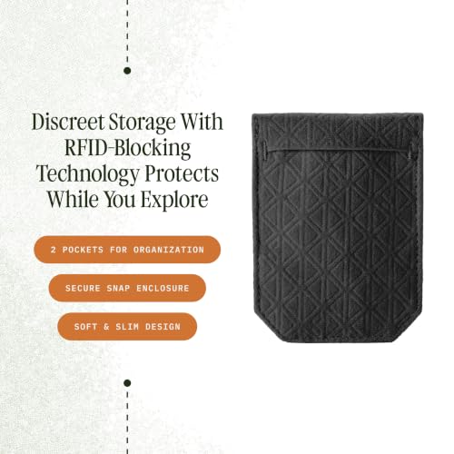 Eagle Creek Undercover RFID Hidden Pocket – Travel Security Pouch with RFID Blocking – Lightweight, Wear Under Clothing – Zippered Passport & Card Holder – Adjustable Strap – Black - color: 010 Black