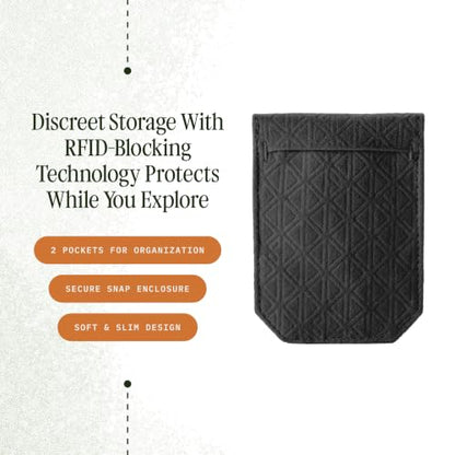 Eagle Creek Undercover RFID Hidden Pocket – Travel Security Pouch with RFID Blocking – Lightweight, Wear Under Clothing – Zippered Passport & Card Holder – Adjustable Strap – Black - color: 010 Black
