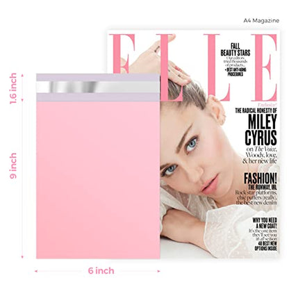 Metronic Poly Mailers 6x9 200 Pack, Small Shipping Bags for Clothing | Strong Adhesive Tear-resistant Mailing Bags, Shipping Envelopes, Packing Bags for Clothes, Small Business, Light Pink. - size: 6x9 200PC