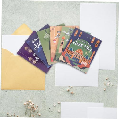 Veemoon 6pcs Eid Mubarak Money Envelopes Unique Eid Paper Envelopes for Cash Sturdy Design for Celebrations and Special Occasions