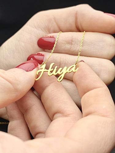 Custom Name Necklace with Heart Personalized 18K Gold Plated Name Necklace with Birthstone Customized Necklace Gift for Women