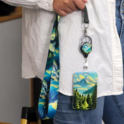 Cool Lanyard Retractable Badge Holder Reel Clip Heavy Duty Keychain Neck Lanyard for Keys Men Women Work ID Student Science Teacher, Nature Iceberg - color: Iceberg
