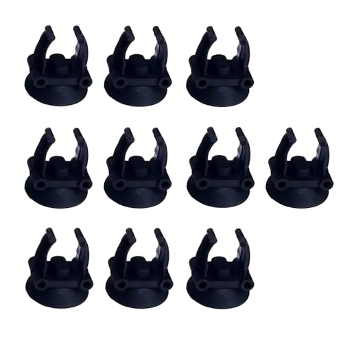 10Pcs Aquarium Suction Cup Clips, 18-22mm, Black, Universal Fish Tank Holders for Heaters, Pumps, Filters and Hood