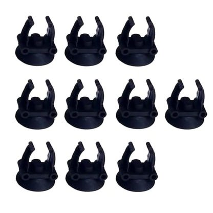 10Pcs Aquarium Suction Cup Clips, 18-22mm, Black, Universal Fish Tank Holders for Heaters, Pumps, Filters and Hood