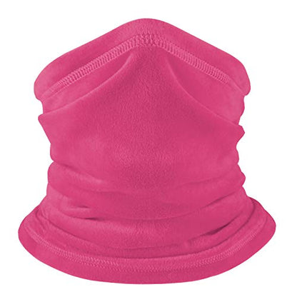 Polar Fleece Neck Warmer - Windproof Winter Neck Gaiter Cold Weather Face Mask For Men Women - 1 Pack - color: 1 Pack Rose Red