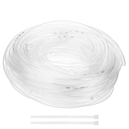 M METERXITY Vinyl Tubing 5/16" ID x 3/8" OD 100ft Flexible Plastic Tube with 2 Hose Ties, Lightweight Hybrid PVC Hose for Water Gardening/Airline/Aquarium Tubing [Clear] - size: 5/16" ID x 100ft
