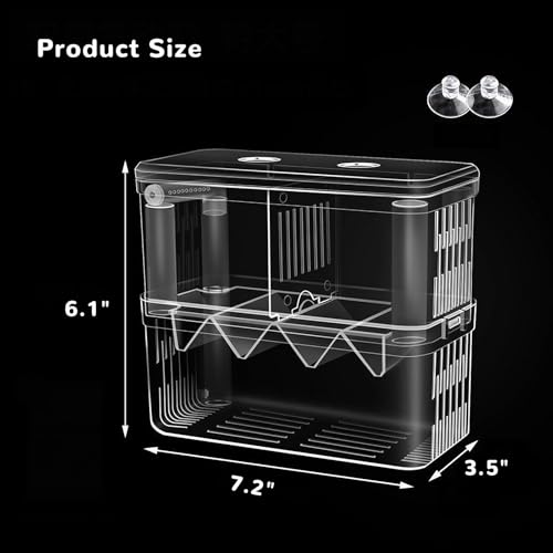 Mipukbay Large Aquarium Isolation Breeding Box, Acrylic Transparent Aquarium Breeder Box for Fish Fry Hatching, Shrimp Breeding, Betta, Guppy, Killifish, Clownfish, Suitable for 5-40 Gallon Tanks - size: Large