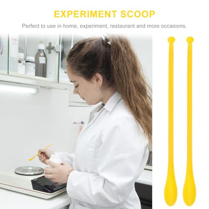 Mobestech 50 Pcs Double-Headed Plastic Lab Scoops Sampling Spoons Lightweight Mixing Spatulas for Powder Granules Solid Materials in Laboratory Home and Restaurant Use