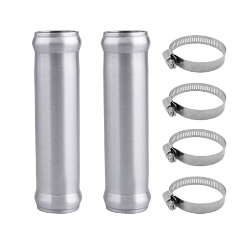 AC PERFORMANCE 1.25" (32mm) OD Aluminum Alloy Hose Joiner Silicone Pipe Connector Bead, 4" Length with 304 SS Clamps, Pack of 2 - size: 1.25" (32mm) - 2PCS