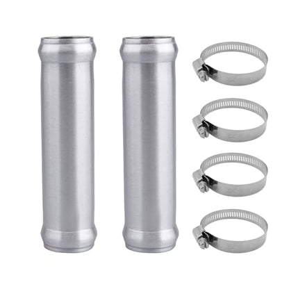 AC PERFORMANCE 1.25" (32mm) OD Aluminum Alloy Hose Joiner Silicone Pipe Connector Bead, 4" Length with 304 SS Clamps, Pack of 2 - size: 1.25" (32mm) - 2PCS