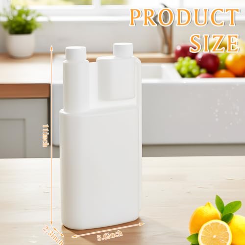 CHENGU Plastic Flask with Built in Shot Glass Measuring Bottles Graduated Chamber with Caps Liquid Dispenser for Liquids to Store and Pour for Concerts Travel Camping Party(1 Pc,33.8 Oz, 3.38 oz) - size: 33.8 Oz, 3.38 oz