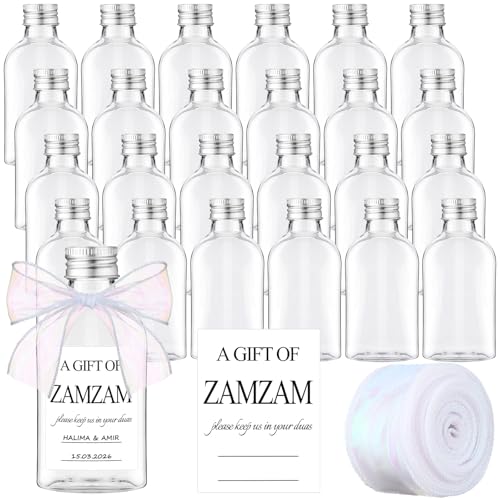 50 Sets Zamzam WaterBottle Islamic Favor, 120 ml, Modern, Silver - color: Modern, size: 120 ml