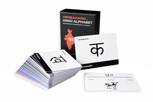 Hindi Alphabet Flashcards – Learn Devanagari Script Fast | Consonants & Vowels Study Deck with Romanized Transliteration & Audio | Hindi Language Starter Kit for Beginners & Students