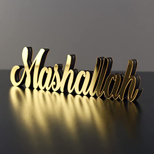 iwa Concept Mashallah Gold Islamic Decor | Home Decorations for Ramadan & Eid Gifts - color: Gold /Latin