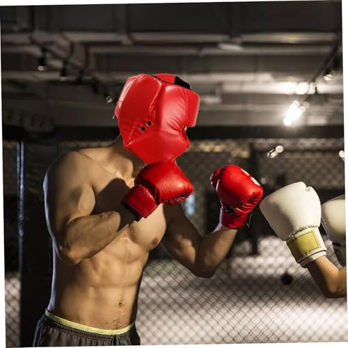 Boxing Headgear Sparring Guard for Adults Size L Red Protective Gear for Taekwondo Kickboxing Training Padded Safety Helmet for Sparring and Boxing