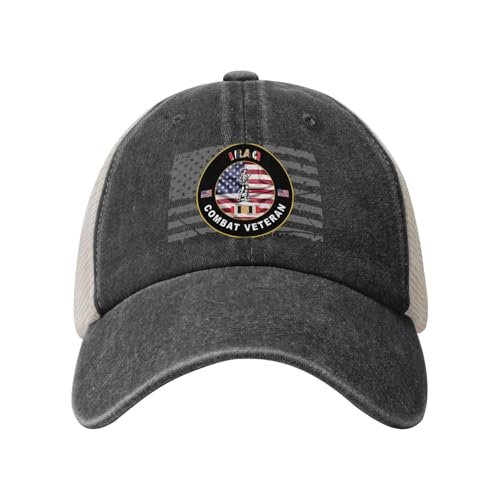 United States National Guard Iraq Combat Veteran Cowboy Hat Trucker Mesh Baseball Cap: Comfortable & Sturdy Headwear for Outdoor Black66
