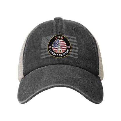 United States National Guard Iraq Combat Veteran Cowboy Hat Trucker Mesh Baseball Cap: Comfortable & Sturdy Headwear for Outdoor Black66