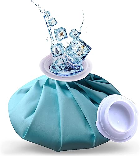 Ice Pack for Injuries Reusable, Ice Bag Reusable 9" Hot Water Bag for Hot & Cold Therapy, No-Leak Elastic Ice Bag for Pain Relief, Menstruation Pain Injuries Muscle Strains - size: 9", style: Blue
