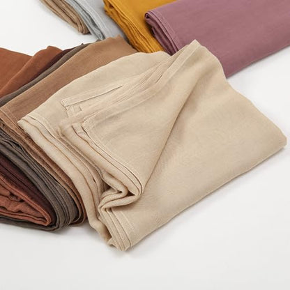 Yeieeo Women's Hijab Lightweight Breathable Solid Color Soft Cotton Hijab for Women Muslim Fashion Scarves - color: Nude
