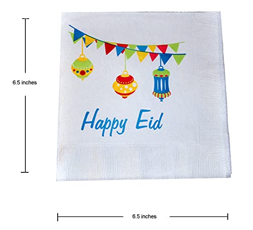 Zaffron Happy Eid Lanterns Design Party Napkins (Pack of 20)