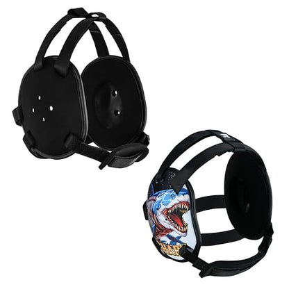 ROAR-INT Kid's Ear Guard BJJ Grappling Head Guard Adjustable Wrestling Headgear for Boys and Girls Earguard MMA Jiu Jitsu (Shark/Black (2Pcs)) - color: Shark/Black (2pcs)