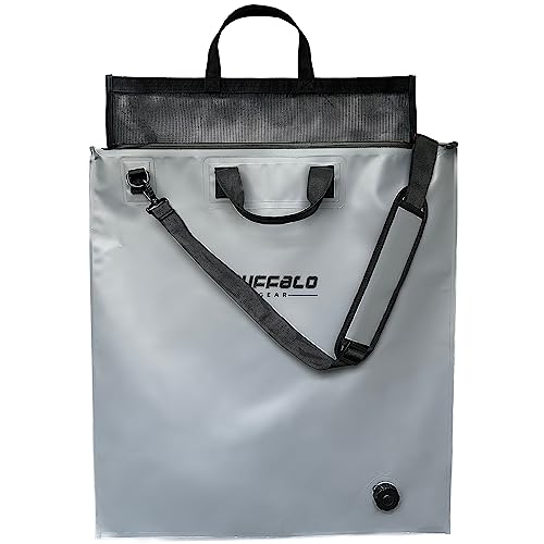 Fish Tournament Weigh in Bag for Bass Fishing, Heavy Duty Fish Bag for Caught Fish Waterproof,Leakproof,Puncture Resistant - color: Grey-25×23in