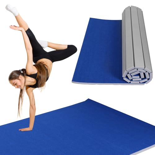 Generic Folding Gymnastics Mat 118.11x70.87x1.57inch Indoor Gymnastics Track Exercise Mat with Grippy Surface for Home Yoga Fitness Pilates Martial Art