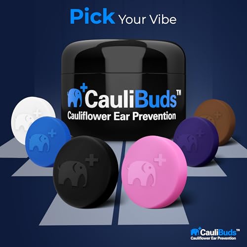 CauliBuds™ Cauliflower Ear Magnets - Premium Silicone Magnet Compression Kit for Cauliflower Ear Prevention & Treatment in BJJ, Wrestling, MMA, & Rugby - Minimize Ear Draining (Black) - color: Black
