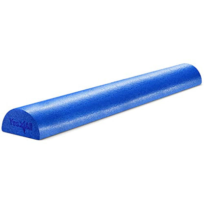 Yes4All Medium Firm Half Foam Rollers for Post-Workout Relaxation, 12/18/24/36 inch PE Foam Roll for Back Massage & Yoga Exercise - color: Half Blue, style: 36-inch