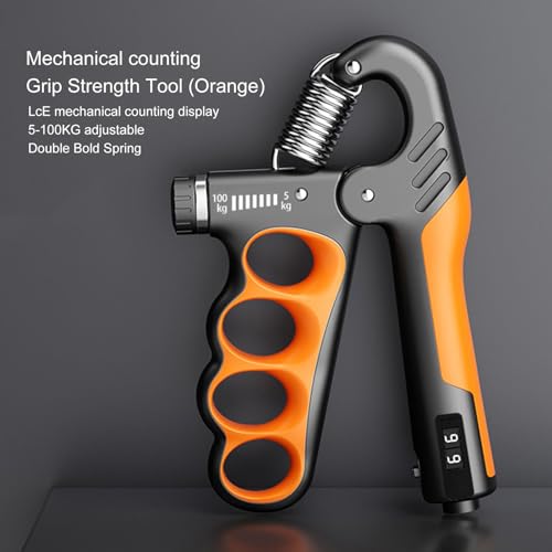 Grip Strength Trainer with Hand Grip Strengthener, Hand Grip Strength Trainer Mechanical Countable 5-100KG Adjustable Men Women Forearm Exerciser Muscle Strengthener Developer Fitness Equipm