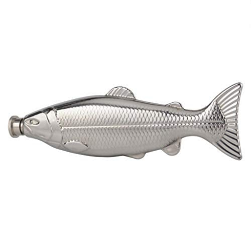 1PC Stainless Steel Fish Flask 4oz 113ML Liquor Container Leakproof Design For Outdoor Travel Fishing Enthusiasts
