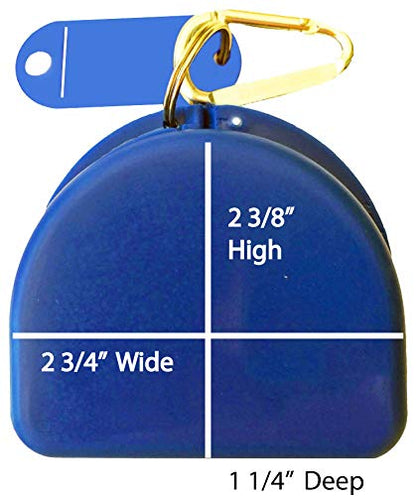 American Eagle Mouthguard and Retainer Case with Carabiner – Compact, Durable Storage for Retainers, Night Guards, and Dentures Travel-Friendly Design (Blue) - color: Blue