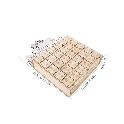 LABRIMP Ramadan Countdown Calendar with 30 Mini Drawers and LED Light - Muslim Eid Festival Party Decoration Wooden Ramadan Advent Calendar for Home Decor