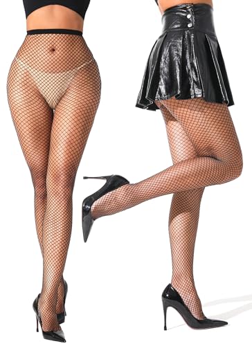 VOAKOW Fishnet Stockings Womens High Waist Fishnet Tights Mesh Stockings For Women - color: Regular Black Lms Es Mesh 4