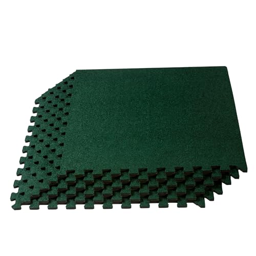 We Sell Mats 3/8 Inch Thick Interlocking Foam Carpet Tiles Durable Carpet Squares Anti Fatigue Support for Home Office or Classroom Use - color: Hunter Green, style: 24 Square Feet (6 Tiles)