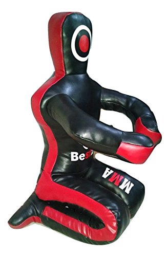 Bestzo MMA Jiu Jitsu Judo Grappling Dummy Synthetic Leather Black Sitting Position -Unfilled - size: 59 inches (5 ft)