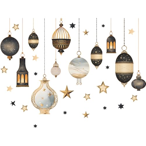 Ramadan Wall Decals – Eid Mubarak & Islamic Decorations for Home, Living Room, Office, Mosque, Ramadan and Eid Art, Muslim Home Decor, Islamic Festival Stickers for Ramadan Celebration