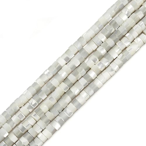 2x4mm Natural White Mother of Pearl Shell Heishi Beads for Jewelry Making - color: 2x4mm Heishi Disc Shape