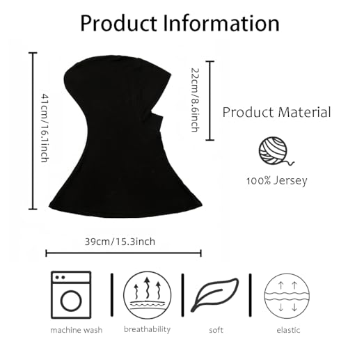Women Slouchy Beanies Cap Soft Hijab Cap Under Scarf for Women Muslim Jersey Hijab Undercaps(1PC/2PC) - color: Black+khaki
