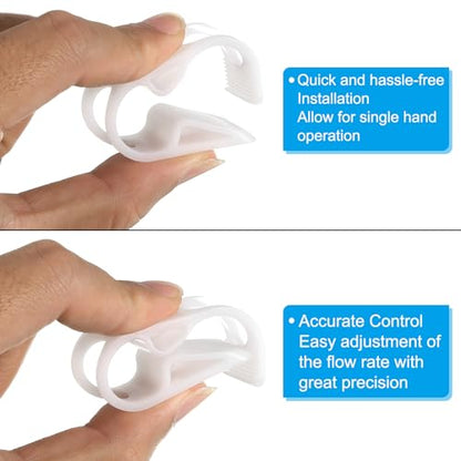 PATIKIL Plastic Tube Clamps, 5Pcs 3/8" - 5/8" Tube OD Adjustable Precise Flow Control Hose Clamp Clip for Laboratory Pinch Valve, White