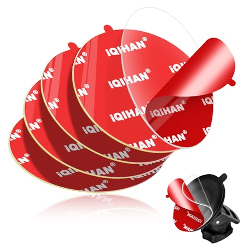 Sticky Adhesive Dashboard Mounting Pad, 5pcs 3.15" Double-Sided Circle Tapes Replacement for Suction Cup Phone Mount, Strong Gel Clear Sticker for Base of Car Windshield Phone Holder, Dash Cam, GPS - size: 3.15" / 80mm