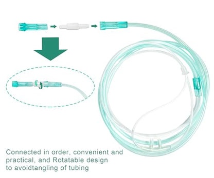 Oxygen Tubing Swivel Connectors, 360-Degree Rotation, Cannula, Hose, Tube Connectors, Oxygen Line Splitter,Standard Size - Male/Female，10-Pack
