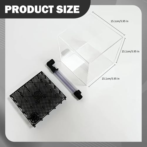 Acrylic Undergravel Box Filtration System with Tube Aquarium Breeding Box Multifunctional Fish Tank System, Clear