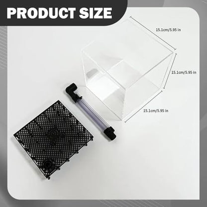 Acrylic Undergravel Box Filtration System with Tube Aquarium Breeding Box Multifunctional Fish Tank System, Clear
