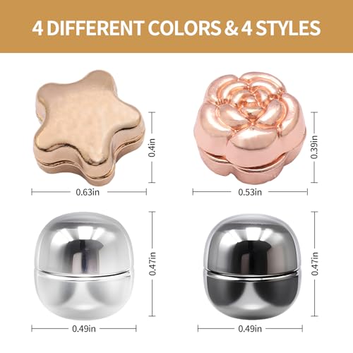 Magnetic Hijab Pins,Pinless No-Snag Hijab & Scarf Magnets, Round Flower Star Designs, Gold Silver Rose Gold Gunmetal, Secure Fabric-Friendly Closures