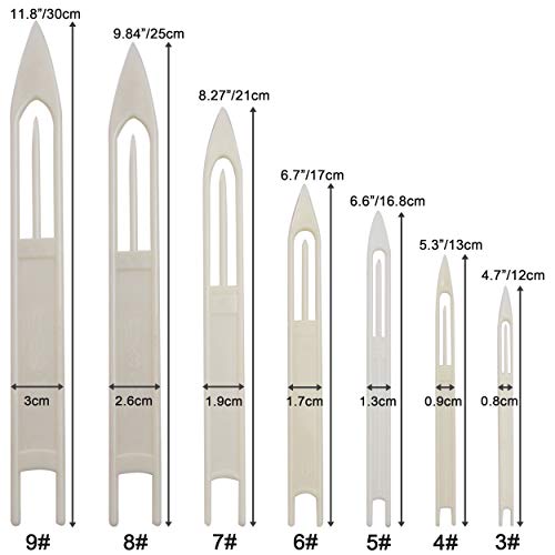 Fishing Net Needle Kit, 7pcs Netting Needle Shuttles Repair Tool Plastic Cast Net Mending Needles for Weaving and Sewing Size 3 4 5 6 7 8 9