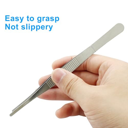 2 Pcs 6 Inch Stainless Steel Forceps, Straight Metal Tweezers General Application for Kitchen, Crafts, Plants - size: 6 Inch