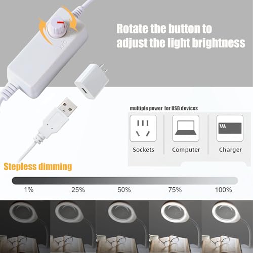 10X Magnifying Glass with Light and Stand,Dimmable Flexible Magnifying Craft Ligh, LED Lighted Magnifier Hands Free for Close Work Craft Reading Painting Hobby(White-04) - style: White-04