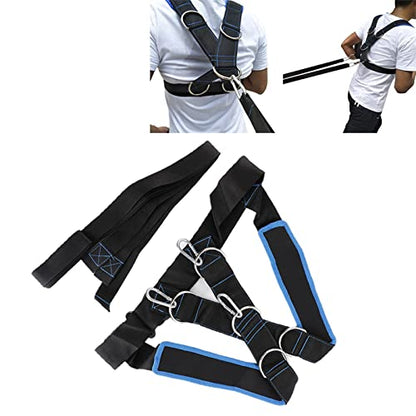 for Speed Strength Training Sled Shoulder Harness with Resistance Band - Durable Nylon Sports Equipment for Speed and Endurance Training - Adjustable with Cushioned