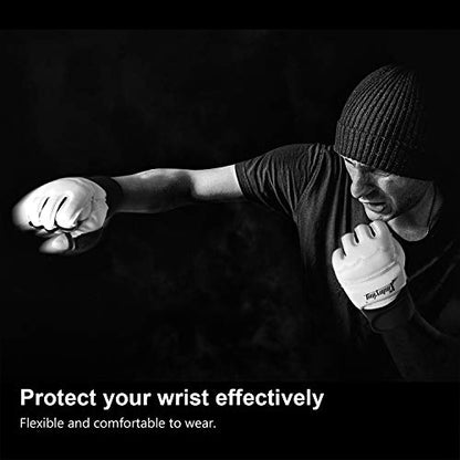 Xinluying Punch Bag Boxing Martial Arts MMA Sparring Grappling Muay Thai Taekwondo Training PU Leather Wrist Wraps Gloves - color: White, size: X-Small